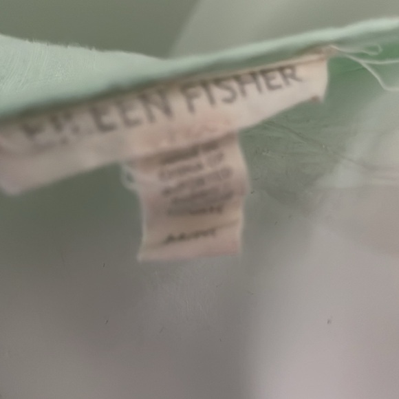 Eileen Fisher Mint Green 100% Organic Linen Long Sleeve Button Down Shirt Medium - Picture 6 of 7